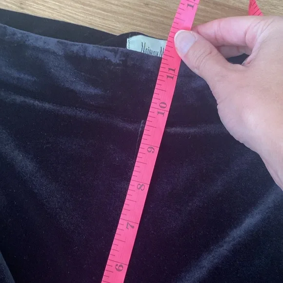Neiman Marcus black velvet elastic high waist pull on pants side zipper sz M - Picture 4 of 5